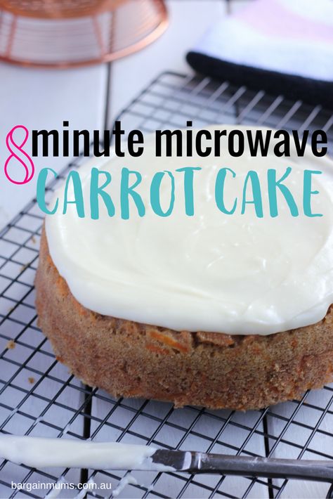 8 Minute Microwave Carrot Cake Microwave Cakes, Cake In Microwave, Microwave Chocolate Cake, Microwave Cake Recipe, Coconut Loaf Cake, Microwave Chocolate Cakes, Carrot Cake Ingredients, Easy Microwave Recipes, Microwave Dessert