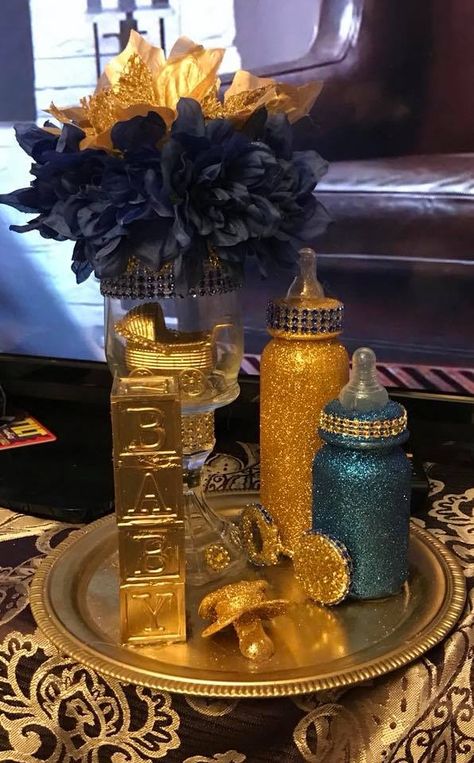 Royal Gender Reveal Party, Royal Blue Baby Shower Ideas, Baby Shower Centerpieces For Boys Diy, Prince Themed Baby Shower Ideas, Blue And Gold Baby Shower Ideas, Royal Princess Baby Shower Theme, King Baby Shower Theme, Royal Baby Shower Theme Boy, Prince Baby Shower Ideas