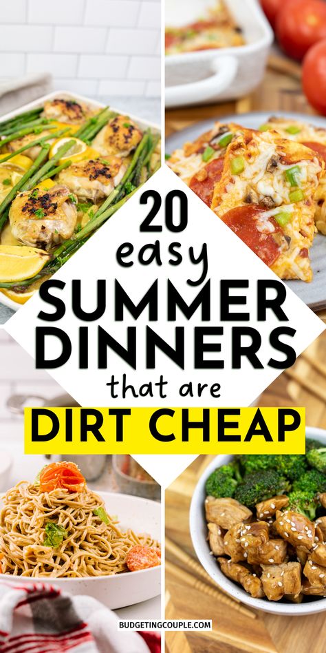 The best easy weekday dinners that are cheap healthy meals for the family and easy vacation meals for summer Summer Party Food, Quick Summer Meals, Prioritize Health, Cheap Meal Plans, Summer Dinner Recipes, Healthy Summer Dinner Recipes, Easy Cheap Dinners, Easy Summer Dinners, Cheap Easy Meals