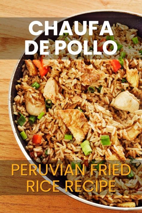 Learn How to Cook "Chaufa de Pollo" Peruvian Fried Rice. One of Peru's most popular dishes #peruvianfood #chaufa #arrozchaufa #PeruvianFriedRice Peruvian Fried Rice Recipe, Peruvian Chicken, Peruvian Dishes, South American Recipes, Popular Dishes, Peruvian Cuisine, Peruvian Food, Fusion Dishes, Peruvian Recipes