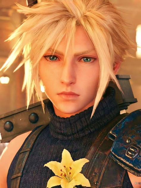 Cloud Strife, Final Fantasy, A Man, Blonde, Yellow, Hair, Blue