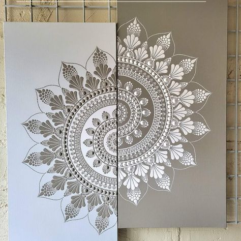 Mandala Painting Ideas On Canvas, Mandala On Rectangle Canvas, Mandala Art Home Decor, Mandala Painting Canvases, Half Mandala Wall Art, Canvas Painting Mandala, Mandela Paintings, Abstract Mandala, Easy Mandala Drawing