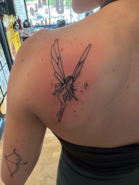 Anime Fairy Tattoo, Fairy Tattoo Back, Fairy Leg Tattoo, Male Fairy Tattoo, Fairy Tattoo Forearm, Fairy Garden Tattoo Ideas, Fairy Tattoo Simple, Fairy Princess Tattoo, Fairy Shoulder Tattoo