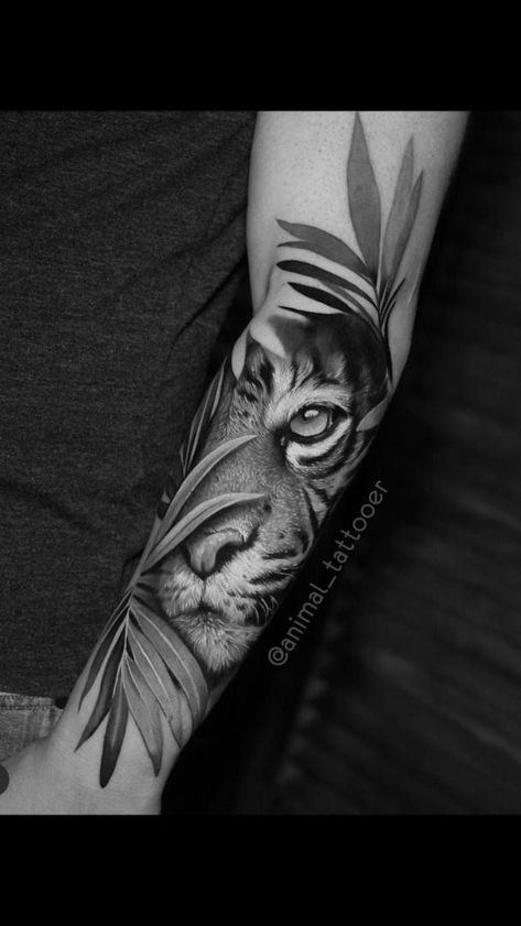 Jaguar Arm Tattoos For Women, Forearm Animal Tattoo Men, Mountain Lion Tattoo For Women, Elegant Sleeve Tattoo For Women, Jungle Theme Tattoo Sleeve For Women, Tiger Foot Tattoo, Lioness Tattoo For Women Arm, Cougar Tattoo For Women, Jaguar Face Tattoo