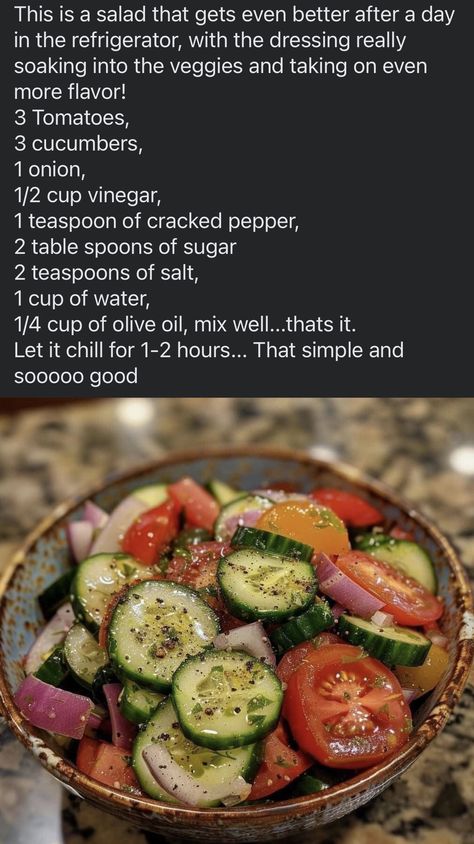 Simple Family Meals, American Foods, Fresh Salad Recipes, Breakfast And Brunch, Cucumber Recipes, Best Salad Recipes, Salad Recipes For Dinner, Salad Side Dishes, Cucumber Salad