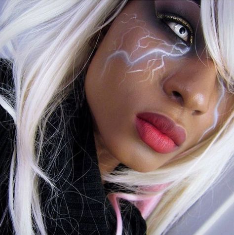 Storm Costume, Cloud Costume, Thunder Outfit, Marvel Fashion, Goddess Makeup, Halloween Costumes To Make, Cute Halloween Makeup, Halloween Makeup Diy, Runway Makeup