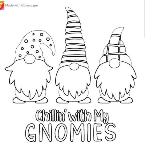 Drawing Gnomes, Coloring Pages Christmas, Gnome Pictures, Gnomes Christmas, Diy Gnomes, Gnome Patterns, Gnomes Crafts, Christmas Coloring, Rock Painting Designs