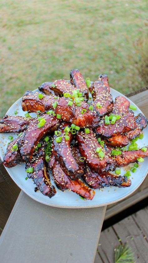 overthefirecooking on Instagram: Fried Sticky Ribs are gonna be your new favorite 🍖💨🔥 Fried Sticky Ribs are everything you love about pork ribs, but taken to the next… Open Fire Cooking, Sweet And Spicy Sauce, Smoked Ribs, Braised Short Ribs, Fire Cooking, Barbecue Recipes, Pork Ribs, Bbq Recipes, Sweet And Spicy