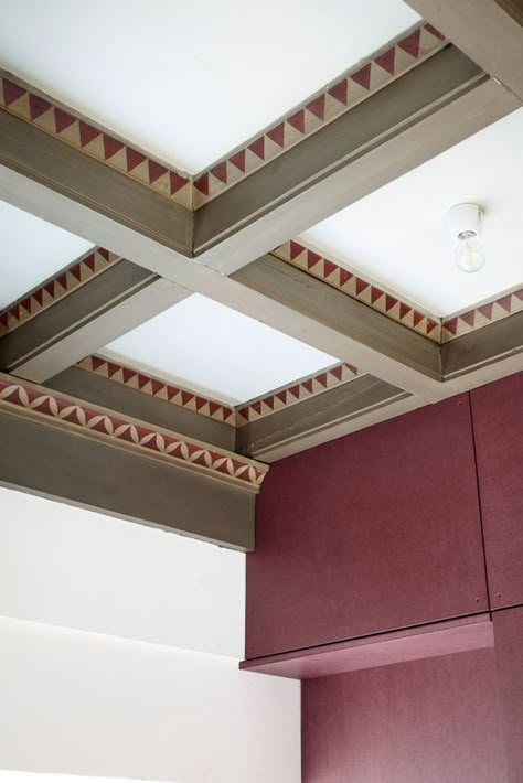 Kisame Design, Painted Joinery, Low Ceiling Basement Ideas, Ceiling Basement Ideas, False Ceiling Design For Hall, Ceiling Design For Hall, Painted Ceiling Beams, Simple False Ceiling, Elephant House