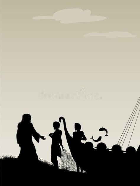 Fishers Of Men Sunday School Lesson, Fisher Of Men, Follow Me And I Will Make You Fishers Of Men, Fisher Man Illustration, Fishers Of Men, Fishers Of Men Painting, Fisherman Silhouette Fishing, Christian Comics, Jesus Design