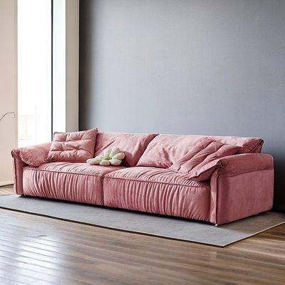 Elevate your living space with our luxurious Sofa, available in a range of sizes and colors to suit your unique tastes. Made with 100% Polyester fabric, this sofa exudes a timeless elegance that will complement any interior design. The cushions are filled with a Down+Foam combination, providing ample rebound and resilience, ensuring a comfortable seating experience even after hours of use. The backrest, filled with Down+Synthetic Fiber, offers the perfect balance of softness and support, dispers Pink Velvet Couch, The Big Comfy Couch, Cushion Couch, Fantasy Furniture, Pink Sofa, Pink Living Room, Living Room Bookcase, Living Room Furniture Sofas, Sofa Cushion