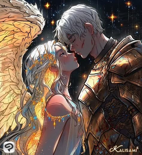 My Sun And Stars, Fantasy Couples, Arte Sketchbook, Sun And Stars, Thank U, Character Portraits, Fantasy Creatures, Anime Love, Character Design Inspiration