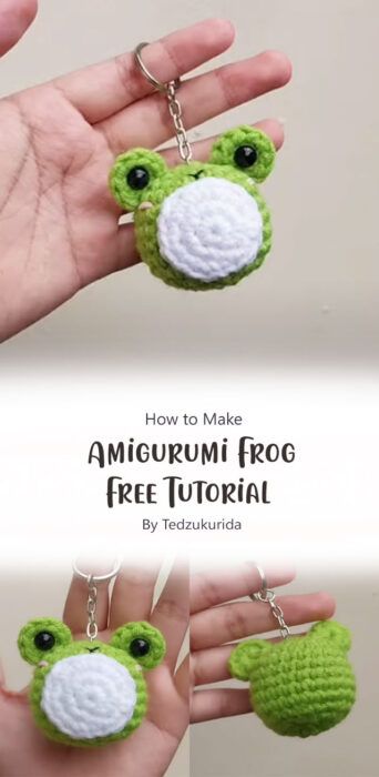 Amigurumi Frog Keychain Free Crochet Pattern & Tutorial Ideas - Carolinamontoni.com Crochet Keyring Free Pattern Amigurumi, Quick Crochet Keychain Free Pattern, Key Ring Crochet, Free Keychain Crochet Patterns, Keychain Patterns Free, Crochet Frog Tutorial, Crochet Keychains Patterns Free, Mini Crochet Keychain, Free Crochet Keychain Patterns