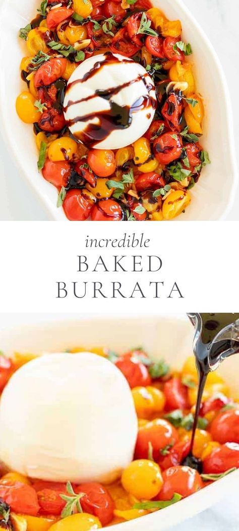 Italian Appetizers With Pesto, Cherry Tomato Burrata Appetizer, Roasted Cherry Tomato Recipes Appetizers, Bon Appetit Appetizers, Tomato Buratta Appetizer, Bruschetta With Cherry Tomatoes, Cherry Tomato Appetizer Recipes, Barata Cheese Appetizers, Burrata Keto Recipe