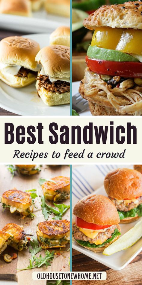 Sandwiches Sandwich Night Easy Dinners, Deli Dinner Ideas, Fancy Sandwich Recipes, Party Sandwiches For A Crowd Make Ahead, Really Good Sandwiches, Baked Sandwiches For A Crowd, Sandwich Party Buffet, Game Day Sandwiches, Best Sandwiches For Lunch