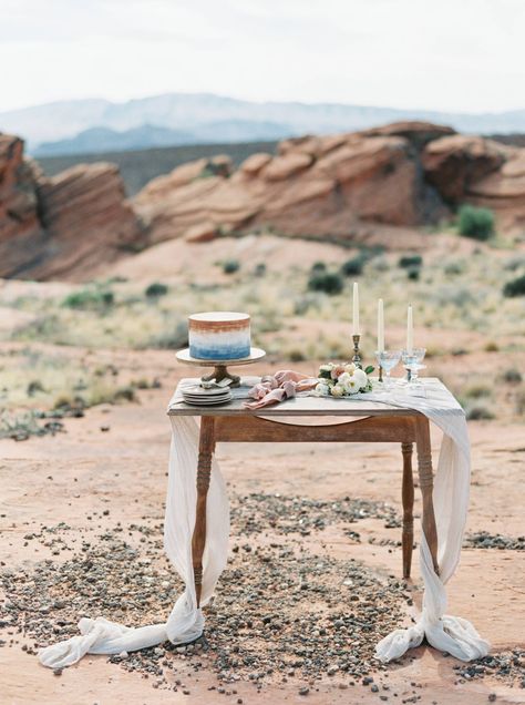 Watercolour Elopement Inspiration in the Utah Desert via Magnolia Rouge Elopement Table, Wedding Design Board, Utah Desert, Tucson Wedding, Elopement Reception, Picnic Wedding, Elopement Ceremony, Desert Wedding, Utah Wedding