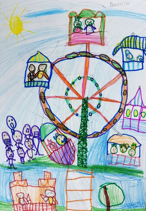 Ferris wheel drawing, Ferris wheel art, Ferris wheel painting, Ferris wheel for kids, Ferris wheel aesthetics, Ferris wheel art for kids, Ferris wheel drawing ideas Fun Fair Drawing, Ferris Wheel Drawing, Ferris Wheel Painting, Neshoba County Fair, Ferris Wheel Art, Wheel Painting, Wheel Drawing, Children's Drawing, Shapes Worksheets