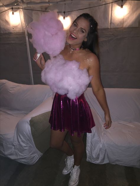 Cotton Candy Halloween Costume Cotton Candy Couple Costume, Sweet Treat Halloween Costumes, Sugar And Spice Halloween Costumes, Cotton Candy Outfit Ideas, Lollipop Halloween Costume, Cotton Candy Inspired Outfit, Cotton Candy Costume Women, Candy Party Outfit, Candy Costume Women