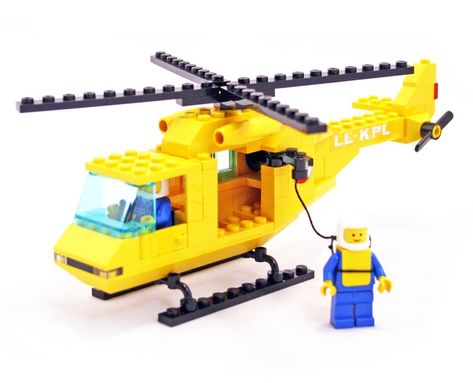 6697 Rescue-I Helicopter - 1985 Duplo Helicopter, Old Lego Sets, Lego City Helicopter, Lego Helicopter, Rooivalk Helicopter, Best Lego Sets, Search And Rescue Helicopter, Lego Plane, Lego Building Instructions