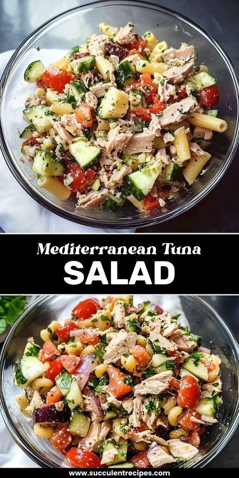 Whip up this Easy Mediterranean Tuna Salad for a refreshing and nutritious meal! Packed with tuna, olives, tomatoes, and a zesty lemon dressing, it’s perfect for lunch or as a light dinner. Tuna Lunch, Tomatoes And Feta Cheese, Mediterranean Tuna, Perfect Roast Turkey, Mediterranean Tuna Salad, Tomatoes And Feta, Seafood Entrees, Tuna Salad Recipe, Frozen Seafood