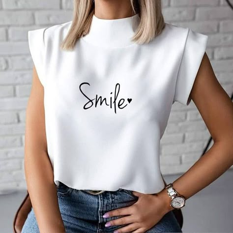 Small Business Clothing, Lady Tops, Rose Face, Backless Tank Top, Summer Office, Face Print, Casual Summer Tops, Tshirt Ideas, Office Lady