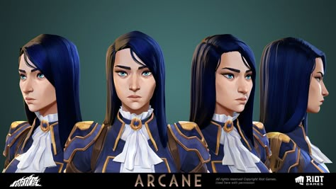 A Closer Look at Texturing in Arcane Part 2 Caitlyn Kiramman Reference, Arcane Katlin, Caitlin Arcane, Arcane Artstyle, Arcane Concept Art, Arcane Reference, Arcane Art Style, Caitlyn League Of Legends, Caitlyn Cosplay