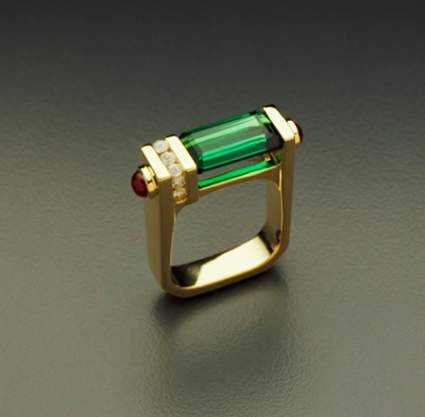 Green Tourmaline Ring | 18K Rings | www.anngarrett.com Bijoux Art Nouveau, Green Tourmaline Ring, Jun 2023, Green Stone Rings, Daily Jewelry, Rings Rings, Geometric Ring, Luxury Rings, Tourmaline Ring