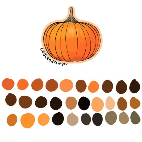 Aesthetic Procreate Pallete, Pumpkin Color Scheme, Fall Procreate Palette, Color Pallets Procreate, Aesthetic Color Pallet, Procreate Pallete, Procreate Pumpkin, Procreate Pallets, Fall Digital Art