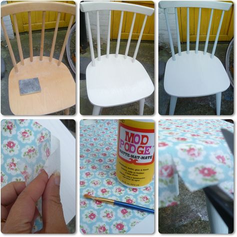 Decoupage Kitchen, Decoupage Chair, Decoupage Dresser, Decoupage Table, Mod Podge Crafts, Decoupage Diy, Chair Ideas, Decoupage Furniture, Painted Chairs