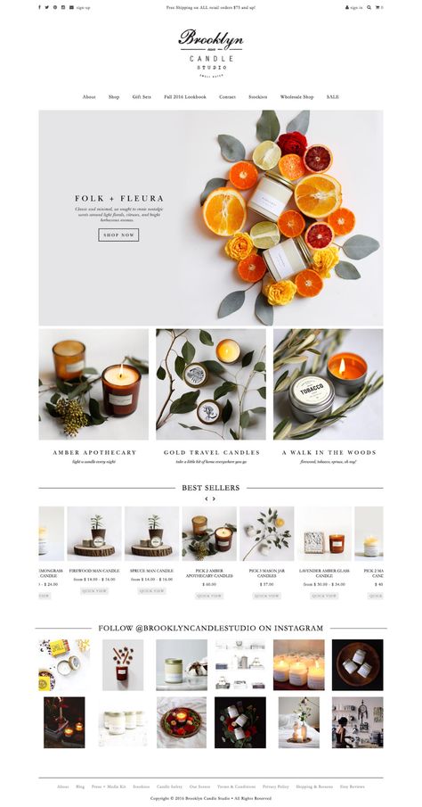 Clean Websites Design, Best Website Design Inspiration, Candle Website, Brooklyn Candle, Food Website Design, 블로그 디자인, Brooklyn Candle Studio, Tech Inspiration, Bakery Food