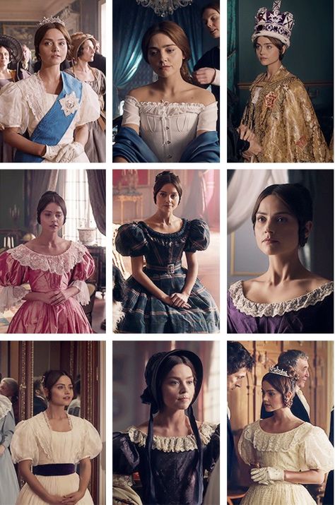 Victoria's costumes in "Ladies in Waiting." Ladies In Waiting Dress, Victoria Series Dresses, Queen Victoria Tv Show, Victoria Masterpiece, Pbs Masterpiece, Victoria Pbs, Victoria Jenna Coleman, Victoria Tv Show, Victoria Costume