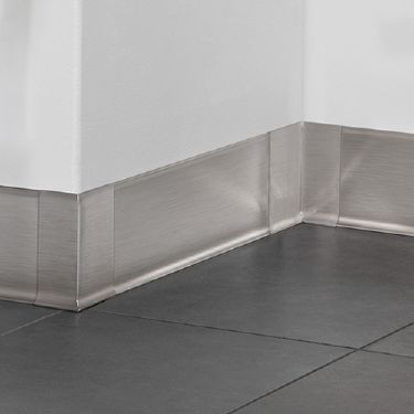 Schluter-Systems announces that it is expanding its line of Schluter®-DESIGNBASE-SL top-set wall baseboards to include a taller and more durable stainless steel baseboard that is perfect for commercial building tile installations. Schluter Shower, Cost Saving, High Walls, Commercial Kitchen, Tile Installation, Steel Wall, Baseboards, Brushed Stainless Steel, Custom Metal