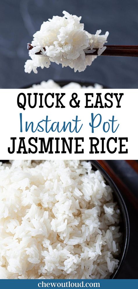 Quick & Easy Instant Pot Jasmine Rice creates a restaurant-quality outcome almost as simple as making instant rice. It only takes a few minutes to throw together this perfect side dish. Jasmine rice boasts a pleasant aroma that will fill your kitchen as soon as you open the Instant Pot. We love serving it as a healthful side to almost any meal, but it’s delicious enough to enjoy on it’s own with Furikake sprinkled on top. Instapot Jasmine White Rice, Sticky Rice In Instant Pot, Instant Pot Sticky Rice, Instant Pot Rice White, Jasmine Rice In Instant Pot, Jasmine Rice Instant Pot, Instant Pot Jasmine Rice, Rice In Instant Pot, Rice In The Instant Pot