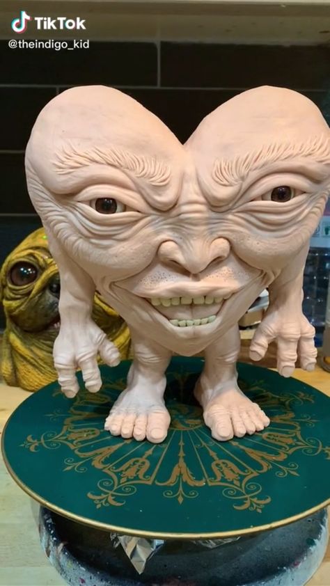 Disturbing Clay Art, Surrealism Ceramics, Eileen Core, Monster Clay Sculpture, 3d Pumpkin Carving, Clay Monsters, Pink Floyd Art, Bizarre Art, Monkey Art