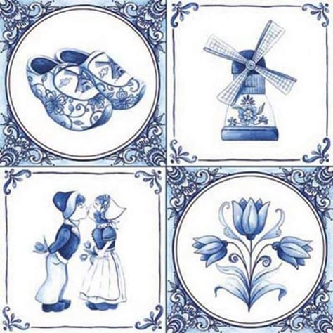 . Windmill Tattoo, Dutch Tattoo, Blue And White Tile, Tulip Tattoo, Dutch Tiles, Blue Tattoo, Delft Tiles, Dutch Windmills, Blue And White China