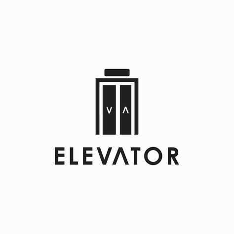 Elevator Logo Vector Lift Logo Design, Elevator Logo Design, Cool Elevator Design, Elevator Signage Design, Elevator Graphics, Elevator Signage, Minimal Logo Design Inspiration, Minimalist Logo Branding, Construction Company Logo