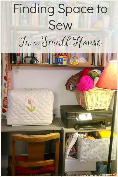 Tiny Sewing Room, Small Sewing Space, Sewing Desk, Machine Storage, Sewing Spaces, A Small House, Expensive Furniture, Free Stuff By Mail, Diy Headboards