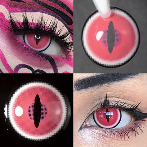 Nezuko Eye Contacts, Cosplay Contacts Demon Slayer, Demon Slayer Contact Lens, Demon Slayer Nezuko Demon, Kiba And Akamaru, Slayer Nezuko, Rare Eye Colors, Cool Contacts, Demon Slayer Nezuko