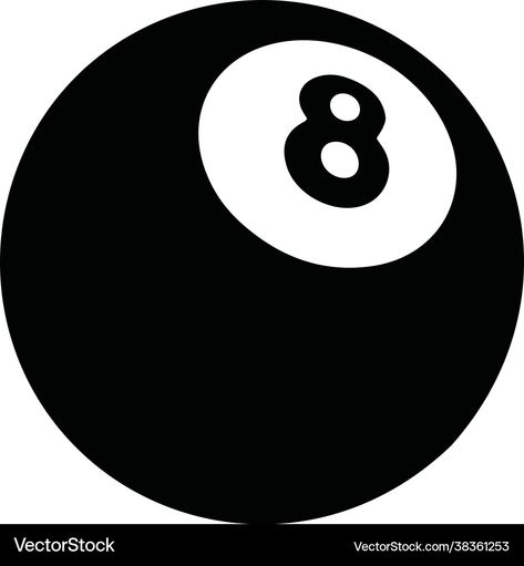 8 Ball Illustration, Ball Illustration, 8 Ball Pool, Pool Ball, Ball Pool, Billiards Pool, Pool Cues, Widget Icon, 8 Ball