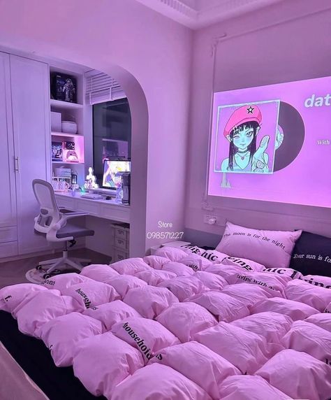 Purple Aesthetic Bedroom, Decor Ideas For Living Room, Home Decor Cozy, Gamer Room Decor, Cozy Home Decor, Room Redesign, Pinterest Room Decor, Cute Bedroom Decor, Dream House Rooms