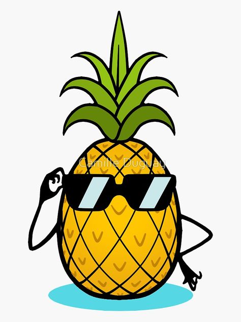 "Ananas Cool" Sticker by Cammie555 | Redbubble Fb Banner, Pineapple Lovers, Pineapple Wallpaper, Flamingo Birthday, Fruit Wallpaper, Scrapbook Stickers Printable, Mini Canvas Art, Hawaiian Print, Cool Stickers