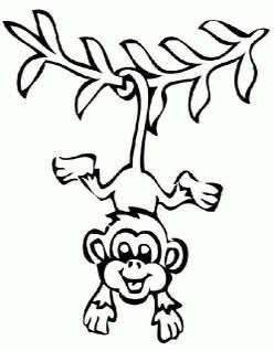 Tree Drawing For Kids, Printable Tree, Monkey Hanging, Monkey Coloring Pages, Funny Monkey, Monkey Pictures, Monkeys Funny, Tree Drawing, Paper Crafts Diy Kids