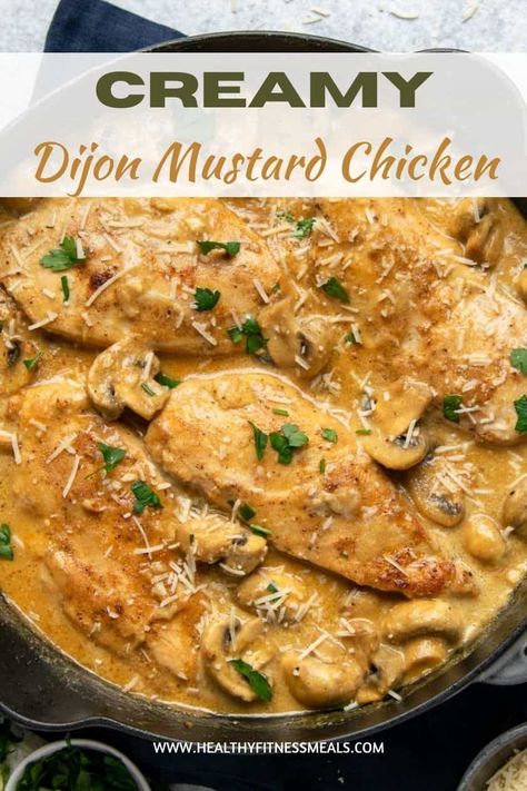 Creamy Dijon Mustard Mushroom Chicken, Keto Mustard Chicken, Honey Mustard Chicken With Mushrooms, Greek Yogurt Dijon Mustard Chicken, Dijon Mustard Chicken Crockpot, Cheddars Dijon Chicken And Mushrooms, Dijon Chicken And Mushrooms, Fast Chicken Dinner, Low Sodium Chicken Breast Recipes