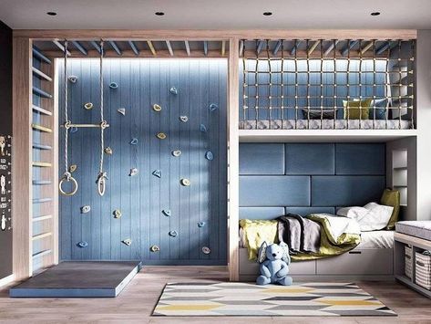 First up is a blue bedroom that’s been thoughtfully designed to be so much more! Image credit: INSTAGRAM @SQUAREROOMSMAG Small Boys Room, Small Boys Bedrooms, Ivy Room, Blue Kids Room, Cool Bedrooms For Boys, Boys Room Design, Cool Kids Bedrooms, Kids Room Interior Design, Small Dresser