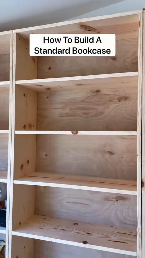 Build A Bookcase, Bookcase Diy, Bookshelves Diy, Built In Bookcase, Furniture Plans Free, Diy Home Furniture, Furniture Renovation, Diy Wood Projects Furniture, Printable Diy