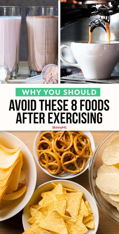 Want to learn how to properly recover and replenish? Avoid these 8 foods after exercising to maximize your time spent in the gym. Post Workout Food At Night, What To Eat After A Workout, After Gym Snack, Food After Workout, After Gym Food, Gym Snacks, After Workout Snack, After Workout Food, Chocolate Chip Granola Bars