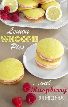 Gourmet Whoopie Pies, Whoopi Pies Recipe, Lemon Whoopie Pies, Whoopee Pie, Whoopi Pies, Whoopie Pie Recipe, Pie Ideas, Raspberry Buttercream, Citrus Recipes