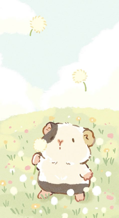 Cute Hamsters Wallpaper, Hamster Wallpaper, Pig Wallpaper, Baby Animal Drawings, Hello Kitty Drawing, Cute Pastel Wallpaper, Cute Kawaii Drawings, Cute Doodle Art, Cute Patterns Wallpaper