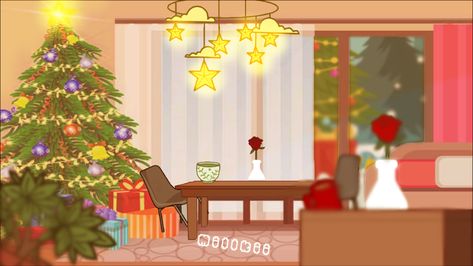 Background Gacha Living Room, Gacha Christmas Background, Gacha Life Christmas Background, Gacha Club Christmas, Gacha Backgrounds Living Room Night, Gacha Custom Background Bedroom, Gacha Christmas, Royal Bedroom Gacha Background, Gacha Background