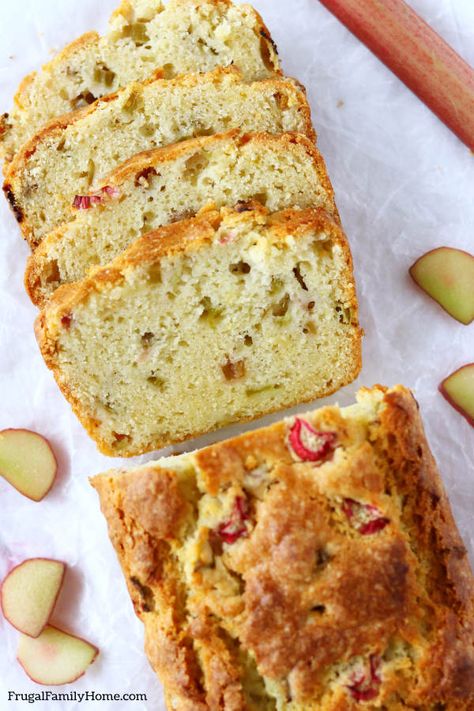 Rhubarb Apple Bread, Strawberry Rhubarb Bread Easy, Small Batch Rhubarb Recipes, Buttermilk Rhubarb Bread, Recipes Using Frozen Rhubarb, Rhubarb Bread Recipe Healthy, Rhubarb Recipes With Buttermilk, Rhubarb Bread Recipes, Rhubarb Quick Bread Recipes